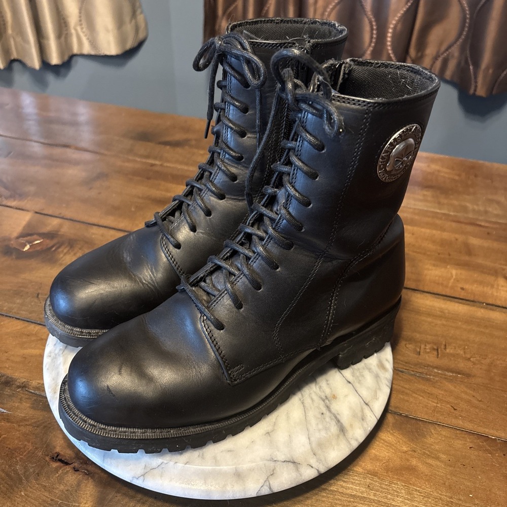 VTG Harley Davison Willie G Zip Up Motorcycle Boots Men Sz 8.5 EU 41.5 - Picture 4 of 10